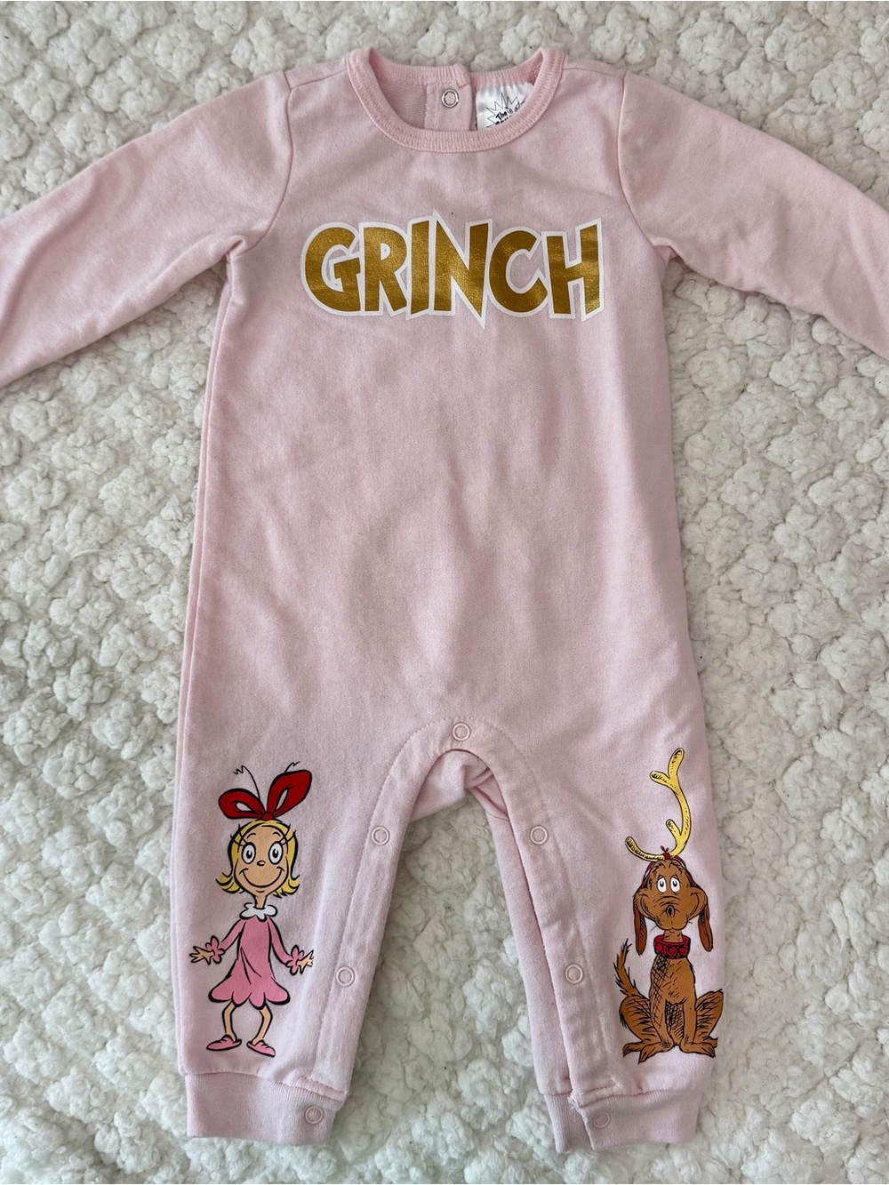 Pink Kids Grinch One-Piece Romper